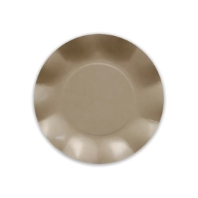 Piatti Taupe piccoli in cartoncino compostabile modello petalo 21cm , 8pz.