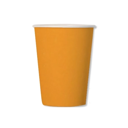 Bicchieri Arancione compostabili 250cc in carta, 20pz.