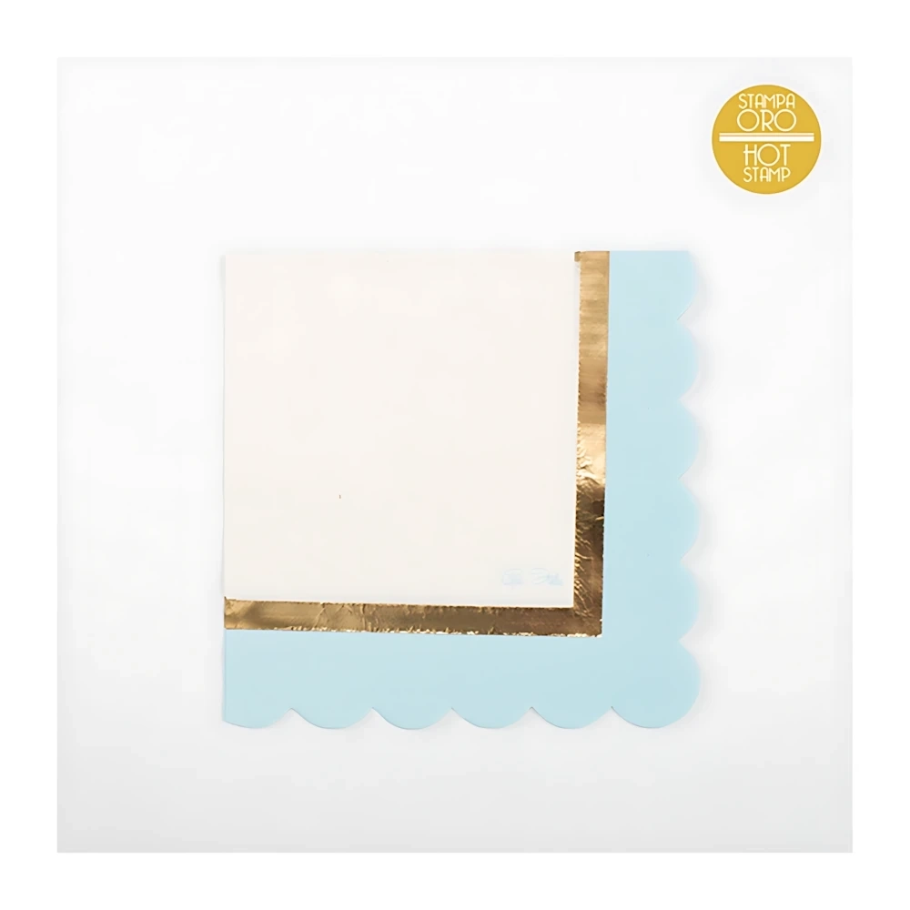 Tovaglioli Baby Chic Azzurri con Smerlo 33x33cm, 16pz.