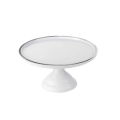Alzata per dolci, frutta, finger food Bianca e Argento in melamina diam. 23cm h 12cm, 1pz.