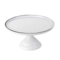 Alzata per dolci, frutta, finger food Bianca e Argento in melamina diam. 30cm h 20cm, 1pz.