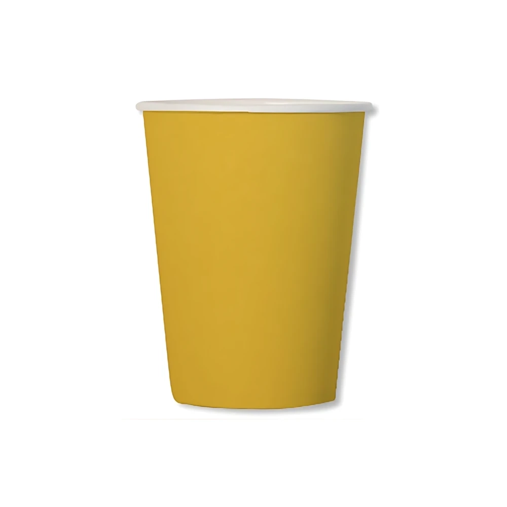 Bicchieri Gialli compostabili 250cc in carta, 20pz.