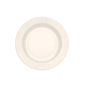 Piatti piccoli Bianchi in cartoncino compostabile, bordo pieghettato 21cm, 20pz.