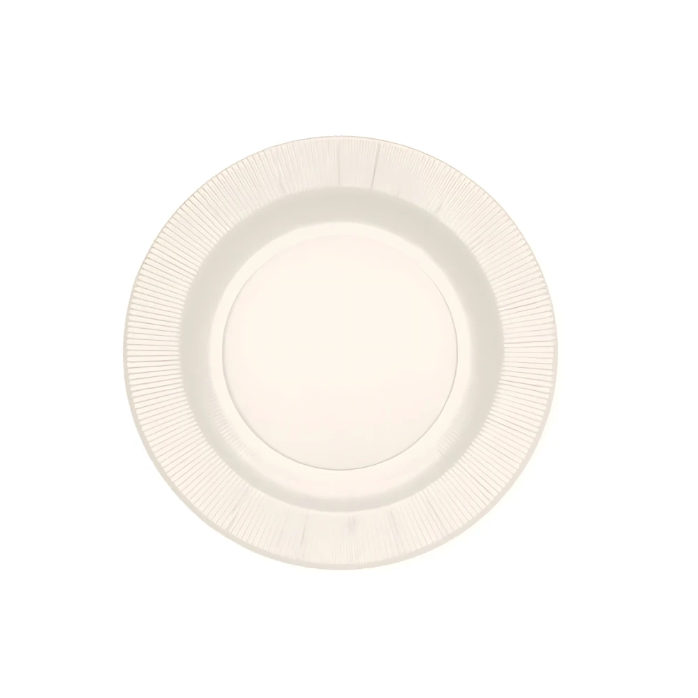 Piatti piccoli Bianchi in cartoncino compostabile, bordo pieghettato 21cm, 20pz.