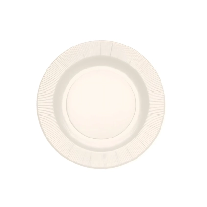 Piatti piccoli Bianchi in cartoncino compostabile, bordo pieghettato 21cm, 20pz.