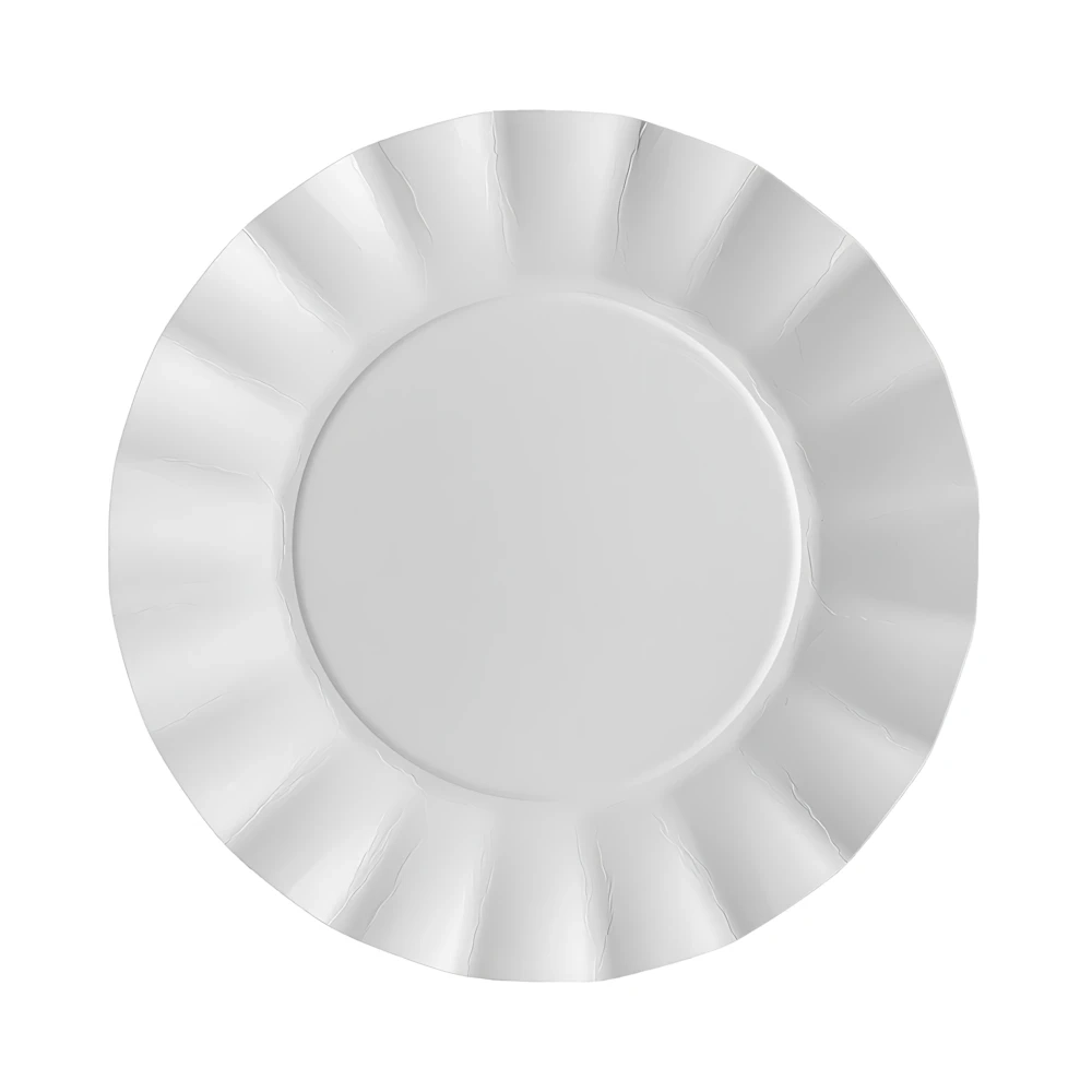 Piatti Bianchi grandi in cartoncino compostabile Bruno 24,5cm, 20pz.