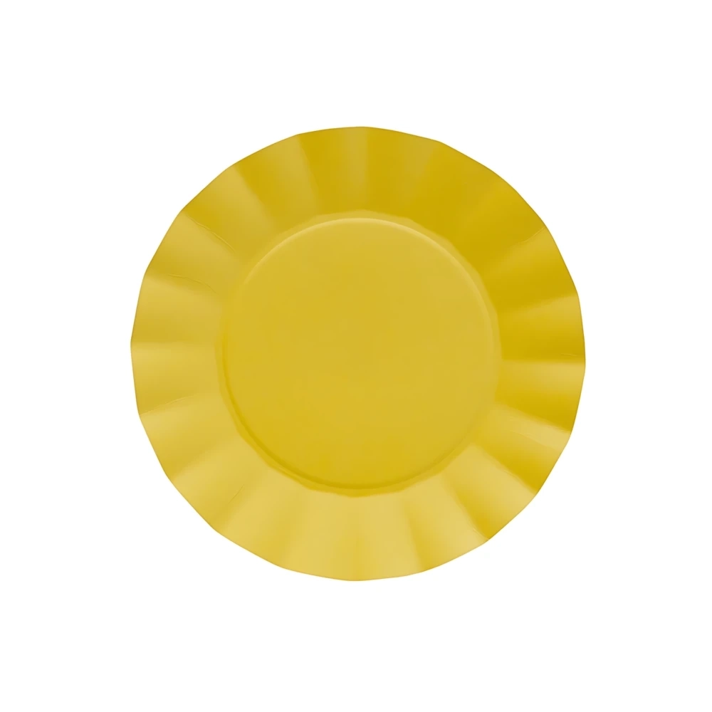Piatti Giallo piccoli in cartoncino compostabile Bruno 21cm, 20pz.