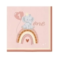 Tovaglioli One Birthday Boho Pink 33x33cm, 20pz.
