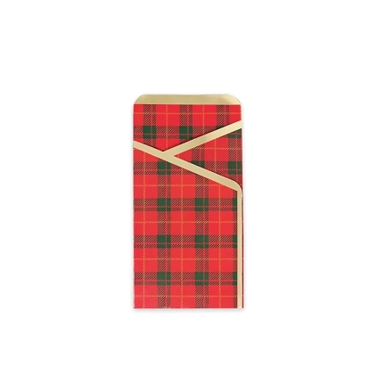 Portaposate Tartan in cartoncino, 8pz.