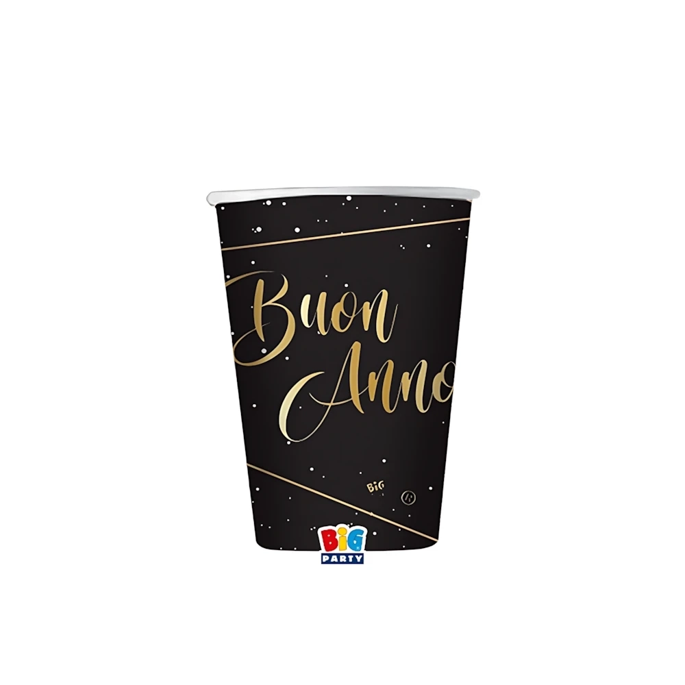 Bicchieri Buon Anno 200cc in carta, 8pz.