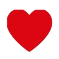 Tovaglioli a forma di Cuore Rossi 33x33cm, 16pz.