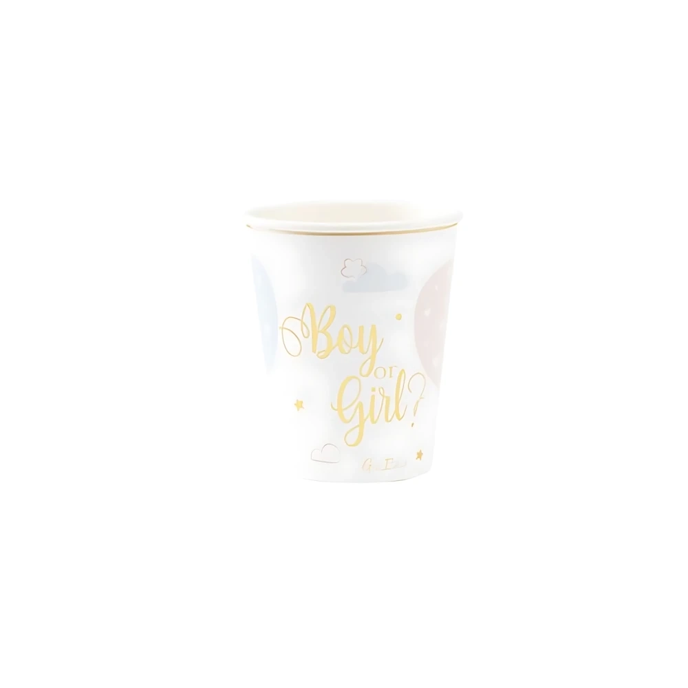 Bicchieri con cover Boy or Girl, gender reveal 250cc, 8pz.