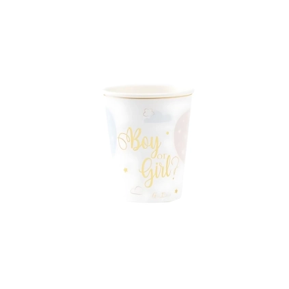 Bicchieri con cover Boy or Girl, gender reveal 250cc, 8pz.