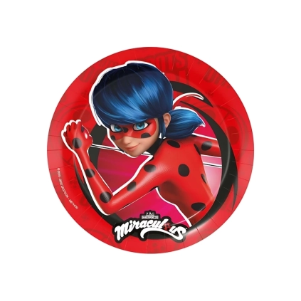 Piatti Ladybug in cartoncino 23cm, 8pz.