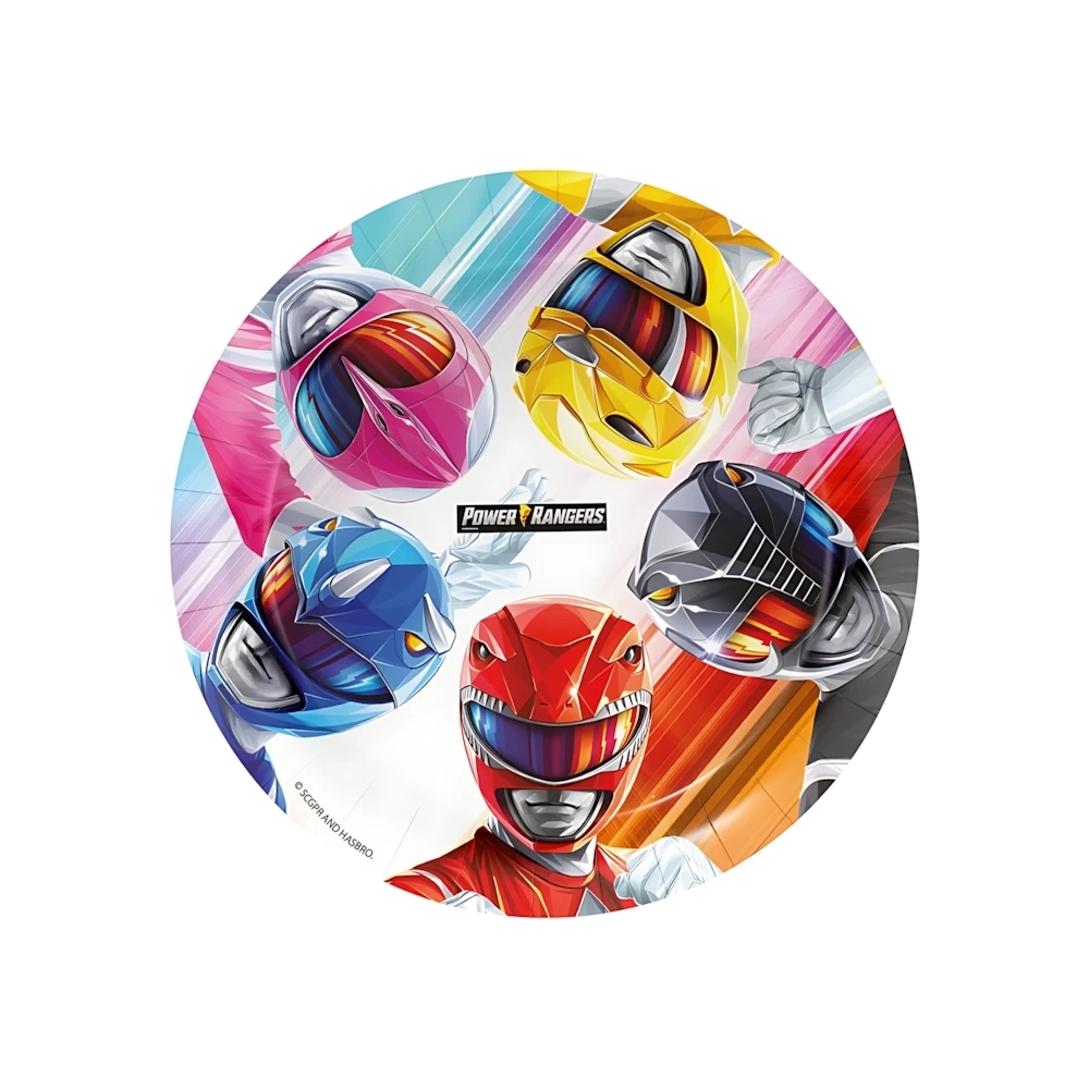 Piatti Power Rangers in cartoncino 23cm, 8pz.