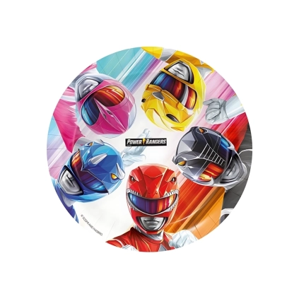 Piatti Power Rangers in cartoncino 23cm, 8pz.