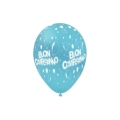 Palloncini 12" (30cm) celeste 46 con stampa bianca Buon Compleanno Globo, 100pz.