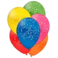 Palloncini 12" (30cm) assortiti con stampa bianca Buon Compleanno Globo, 100pz.