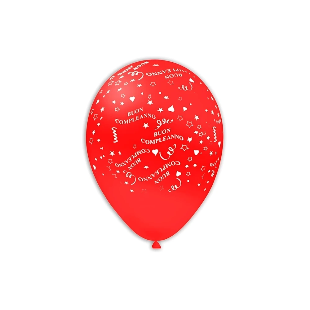 Palloncini 12" (30cm) nero 15 con stampa bianca Buon Compleanno Globo, 100pz.