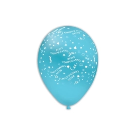 Palloncini 12" (30cm) rosso 28 con stampa bianca Buon Compleanno Globo, 100pz.