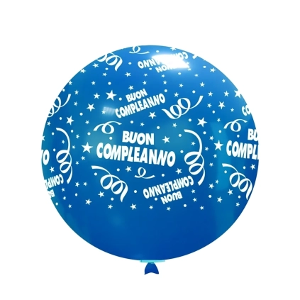 Palloncini 33" (86cm) blu 52 con stampa bianca Buon Compleanno Globo, 1pz.