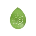 Palloncini 10" (26cm) verde 22 con stampa bianca Numero 18 su due lati, 100pz.