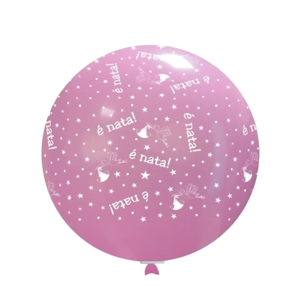 Palloncini 33" (86cm) rosa 26 con stampa bianca globo E' Nata, 1pz.