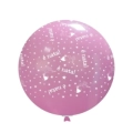 Palloncini 33" (86cm) rosa 26 con stampa bianca globo E' Nata, 1pz.