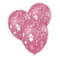 Palloncini 12" (30cm) rosa 26 con stampa bianca globo E' Nata, 100pz.