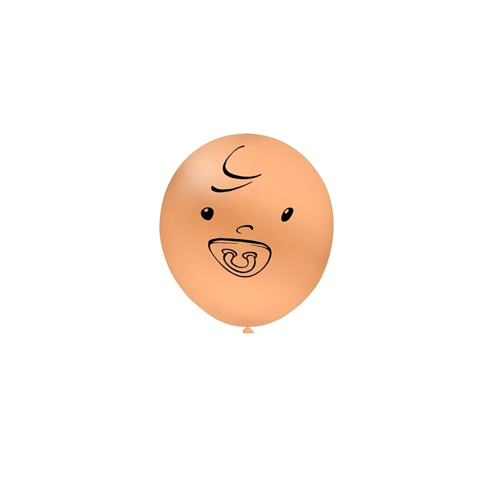 Palloncini 5" (12cm) cipria 69 con stampa nera Baby Face su 1 lato, 100pz.