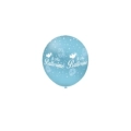 Palloncini 5" (12cm) celeste 46 con stampa bianca globo Il mio Battesimo, 100pz.