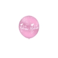 Palloncini 5" (12cm) rosa 26 con stampa bianca globo Il mio Battesimo, 100pz.