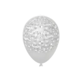 Palloncini 12" (30cm) trasparente 57 con stampa bianca globo Battesimo, 100pz.