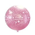 Palloncini 33" (86cm) rosa 74 con stampa bianca globo Prima Comunione, 1pz.