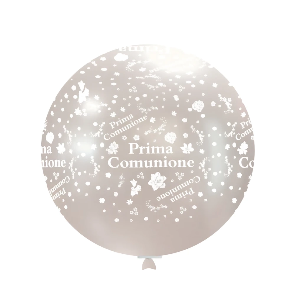 Palloncini 33" (86cm) perla 60 con stampa bianca globo Prima Comunione, 1pz.