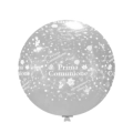 Palloncini 33" (86cm) trasparente 57 con stampa bianca globo Prima Comunione, 1pz.