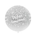 Palloncini 33" (86cm) trasparente 57 con stampa bianca globo Prima Comunione, 1pz.