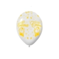 Palloncini 12" (30cm) bianco 10 con stampa ocra globo La Mia Cresima, 100pz.