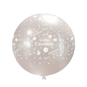 Palloncini 33" (86cm) perla 60 con stampa bianca globo Cresima, 1pz.