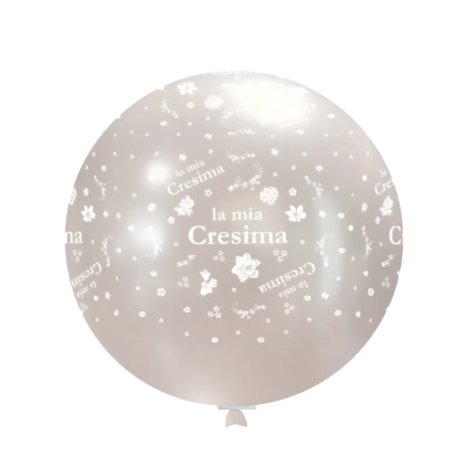 Palloncini 33" (86cm) perla 60 con stampa bianca globo Cresima, 1pz.