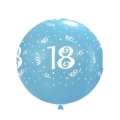 Palloncini 33" (86cm) celeste 46 con stampa bianca globo numero 18, 1pz.