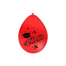 Palloncini 10" (26cm) rosso 28 con stampa La mia Laurea su 2 lati, 100pz.