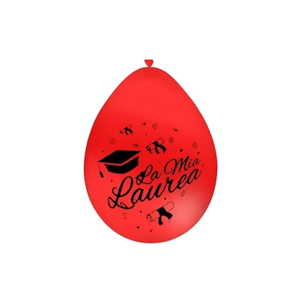 Palloncini 10" (26cm) rosso 28 con stampa La mia Laurea su 2 lati, 100pz.