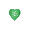 Palloncini a cuore 11" (25cm) verde 22 con stampa Promessa su 1 lato, 100pz.