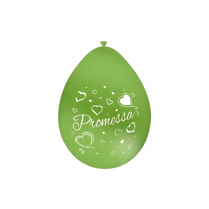 Palloncini 10" (26cm) verde 22 con stampa bianca Promesa su 2 lati, 100pz.