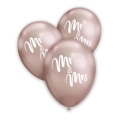Palloncini 12" (30cm) rosa gold titanio 103 con stampa bianca Mr. Mrs. su 2 lati, 100pz.