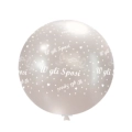 Palloncini 33" (86cm) perla 60 con stampa bianco globo W gli Sposi, 1pz.