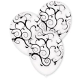 Palloncini 12" (30cm) bianco 10 con stampa nera globo Filigrana, 100pz.