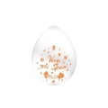 Palloncini 10" (26cm) bianco 10 con stampa ocra Viva Gli Sposi su 2 lati, 100pz.