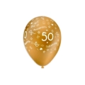 Palloncini 12" (30cm) oro 66 con stampa bianca globo 50° Anniversario, 100pz.
